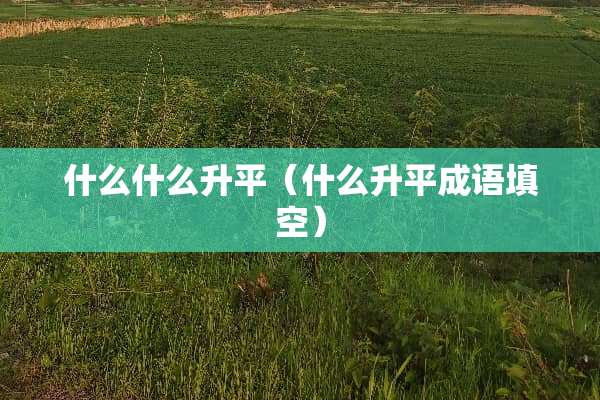 什么什么升平（什么升平成语填空）