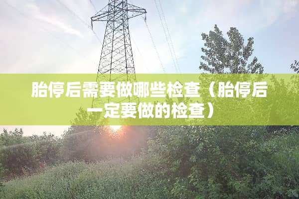 胎停后需要做哪些检查（胎停后一定要做的检查）
