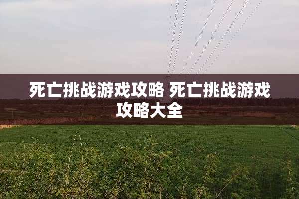 死亡挑战游戏攻略 死亡挑战游戏攻略大全