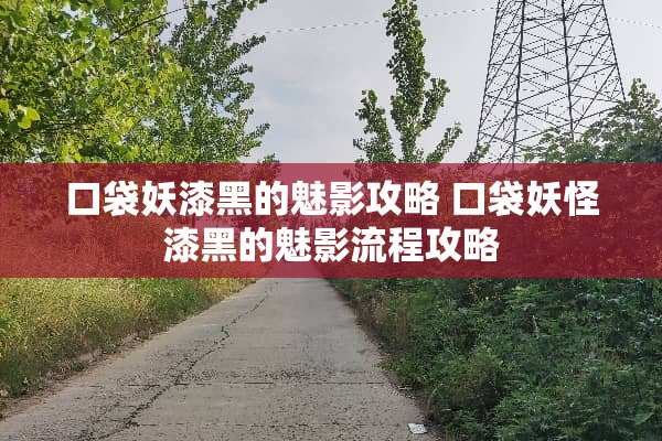 口袋妖漆黑的魅影攻略 口袋妖怪漆黑的魅影流程攻略