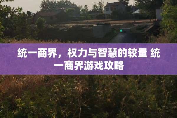 统一商界，权力与智慧的较量 统一商界游戏攻略