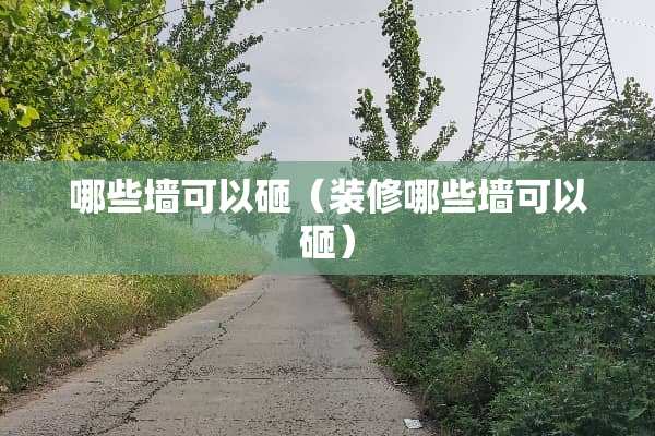 哪些墙可以砸（装修哪些墙可以砸）
