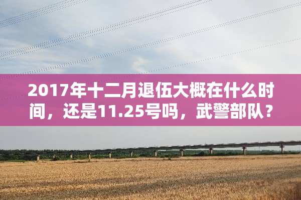 2017年十二月退伍大概在什么时间，还是11.25号吗，****？