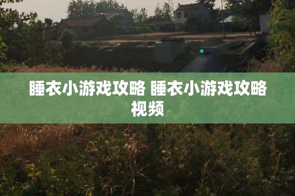 睡衣小游戏攻略 睡衣小游戏攻略视频