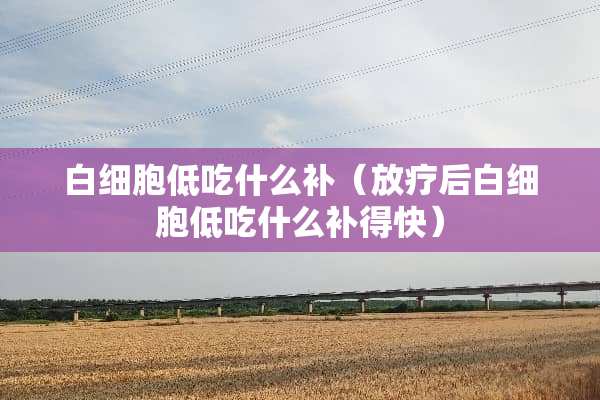白细胞低吃什么补（放疗后白细胞低吃什么补得快）
