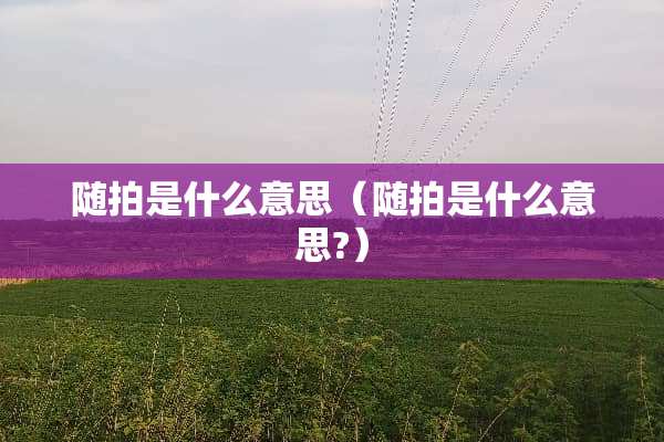 随拍是什么意思(随拍是什么意思?) 随拍是什么意思(随拍是什么意思?)