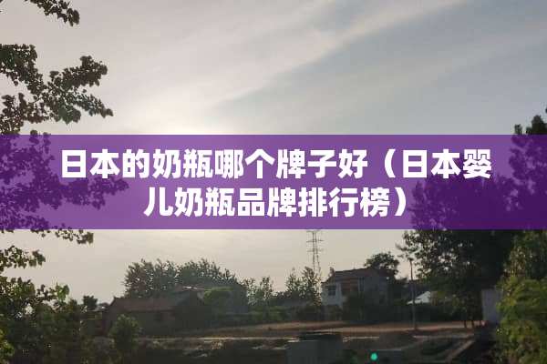 日本的奶瓶哪个牌子好（日本婴儿奶瓶品牌排行榜）