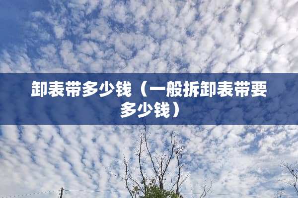 卸表带多少钱(一般拆卸表带要多少钱) 卸表带多少钱(一般拆卸表带要多少钱)