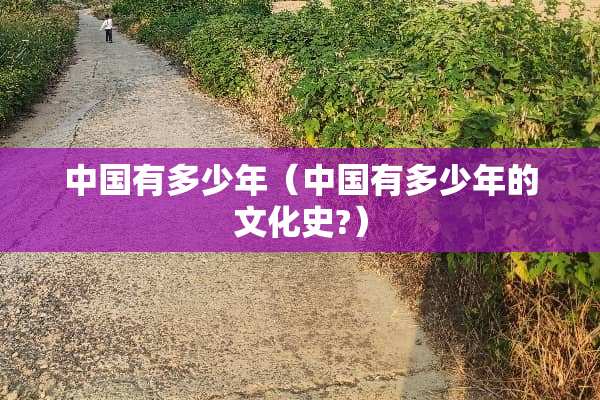 中国有多少年（中国有多少年的文化史?）