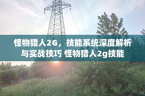 怪物猎人2G,技能系统深度解析与实战技巧 怪物猎人2g技能 怪物猎人2G,技能系统深度解析与实战技巧 怪物猎人2g技能