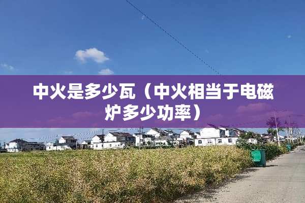 中火是多少瓦（中火相当于电磁炉多少功率）