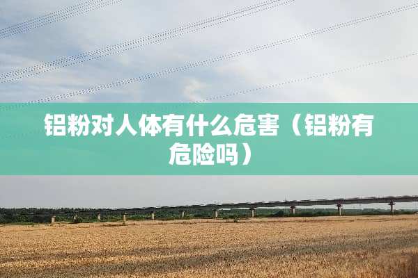 铝粉对人体有什么危害（铝粉有危险吗）