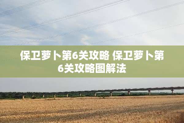 保卫萝卜第6关攻略 保卫萝卜第6关攻略图解法 保卫萝卜第6关攻略 保卫萝卜第6关攻略图解法