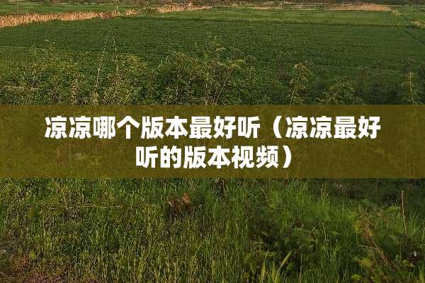 凉凉哪个版本最好听（凉凉最好听的版本视频）
