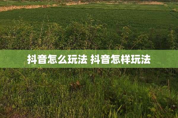 抖音怎么玩法 抖音怎样玩法