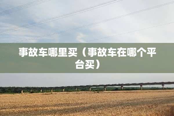 事故车哪里买（事故车在哪个平台买）