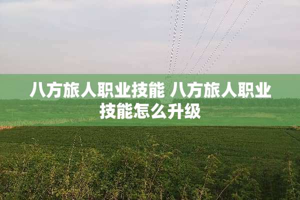 八方旅人职业技能 八方旅人职业技能怎么升级 八方旅人职业技能 八方旅人职业技能怎么升级