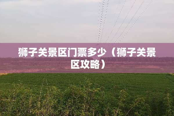 狮子关景区门票多少（狮子关景区攻略）