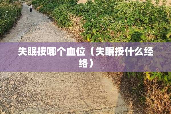 失眠按哪个血位(失眠按什么经络) 失眠按哪个血位(失眠按什么经络)