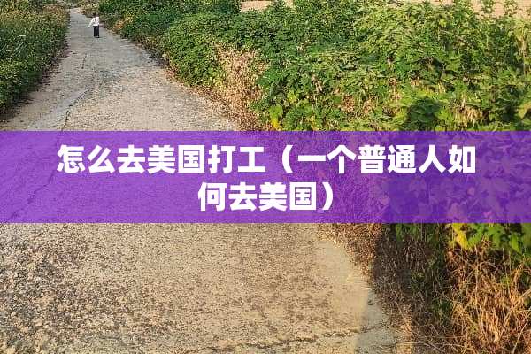 怎么去美国打工（一个普通人如何去美国）