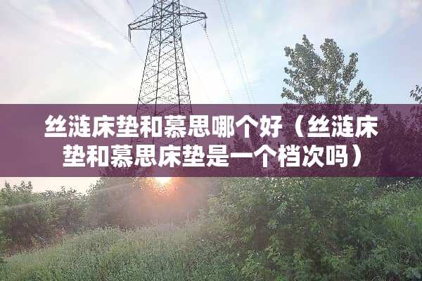 丝涟床垫和慕思哪个好（丝涟床垫和慕思床垫是一个档次吗）