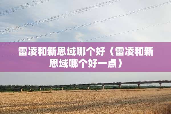 雷凌和新思域哪个好（雷凌和新思域哪个好一点）