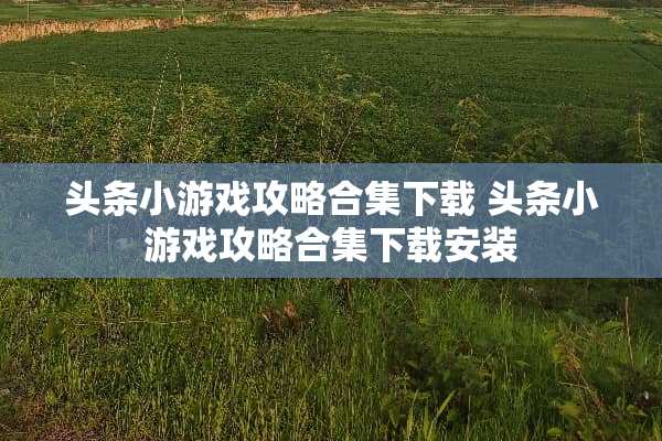头条小游戏攻略合集下载 头条小游戏攻略合集下载安装