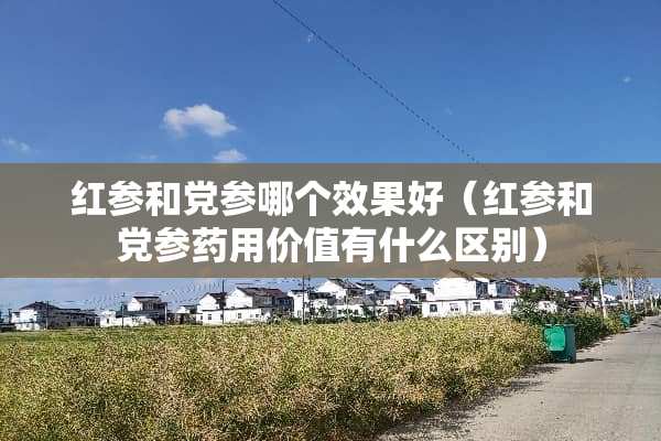 红参和*参哪个效果好（红参和*参药用价值有什么区别）