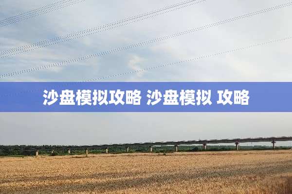 沙盘模拟攻略 沙盘模拟 攻略 沙盘模拟攻略 沙盘模拟 攻略