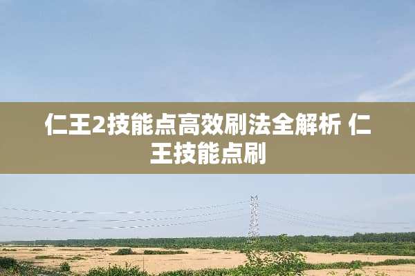 仁王2技能点高效刷法全解析 仁王技能点刷 仁王2技能点高效刷法全解析 仁王技能点刷