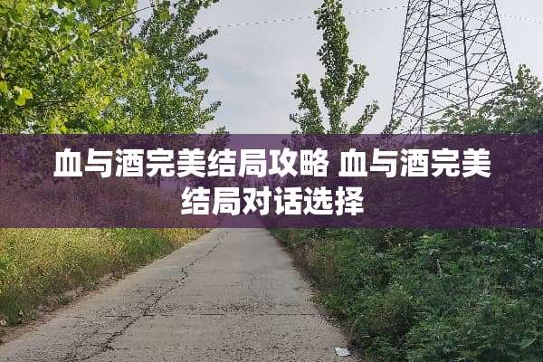 血与酒完美结局攻略 血与酒完美结局对话选择