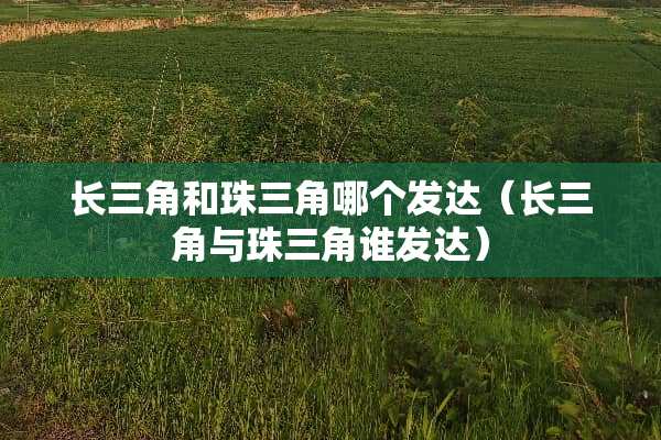 长三角和珠三角哪个发达(长三角与珠三角谁发达) 长三角和珠三角哪个发达(长三角与珠三角谁发达)