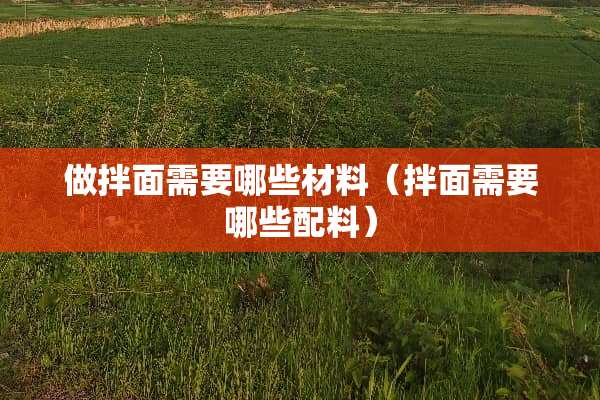 做拌面需要哪些材料（拌面需要哪些配料）