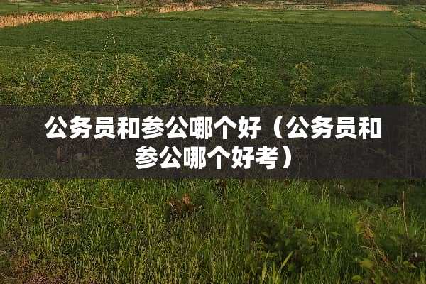 公务员和参公哪个好（公务员和参公哪个好考）