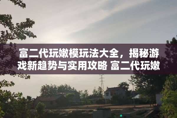 富二代玩嫩模玩法大全，揭秘游戏新趋势与实用攻略 富二代玩嫩模玩法大全