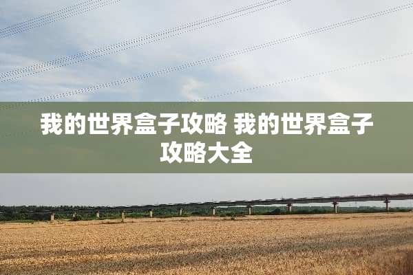 我的世界盒子攻略 我的世界盒子攻略大全