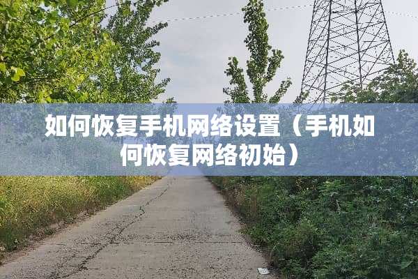 如何恢复手机网络设置（手机如何恢复网络初始）