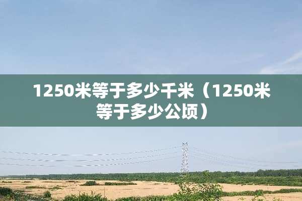 1250米等于多少千米（1250米等于多少公顷）