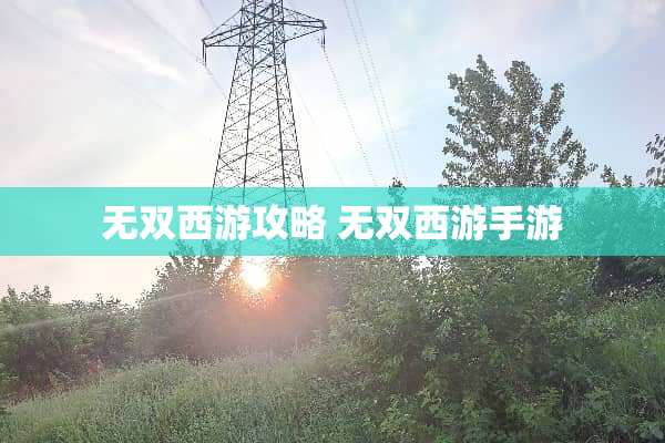 无双西游攻略 无双西游手游