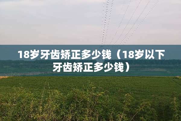 18岁牙齿矫正多少钱（18岁以下牙齿矫正多少钱）