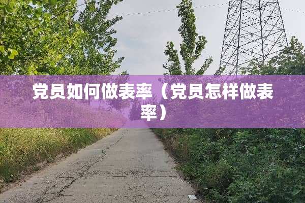 *员如何做表率（*员怎样做表率）