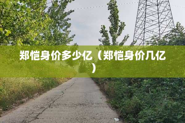 郑恺身价多少亿(郑恺身价几亿) 郑恺身价多少亿(郑恺身价几亿)