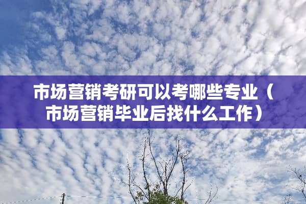 市场营销考研可以考哪些专业(市场营销毕业后找什么工作) 市场营销考研可以考哪些专业(市场营销毕业后找什么工作)