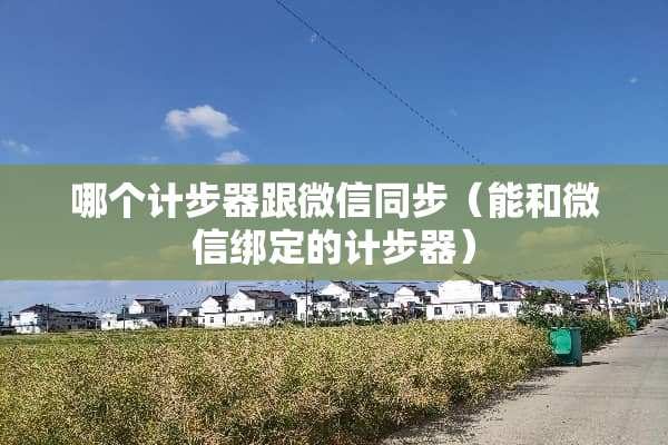 哪个计步器跟微信同步（能和微信绑定的计步器）