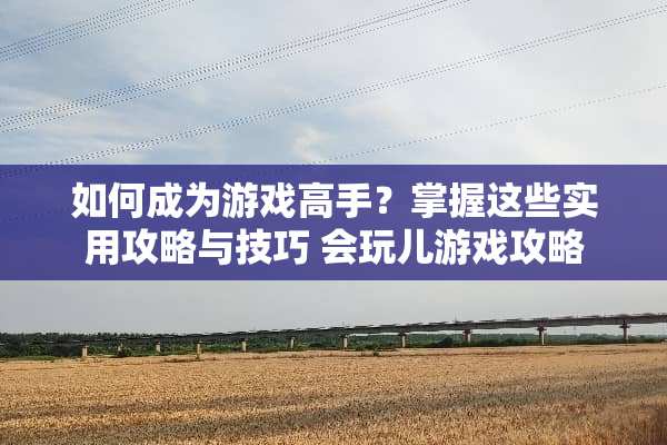 如何成为游戏高手？掌握这些实用攻略与技巧 会玩儿游戏攻略