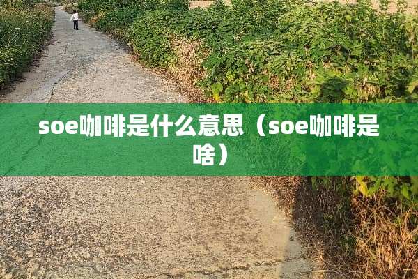 soe咖啡是什么意思（soe咖啡是啥）