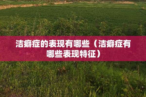 洁癖症的表现有哪些（洁癖症有哪些表现特征）