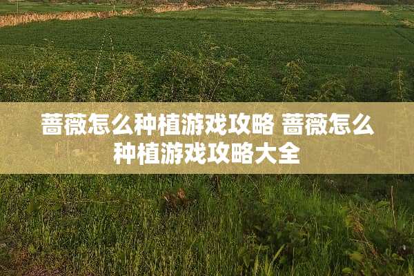 蔷薇怎么种植游戏攻略 蔷薇怎么种植游戏攻略大全