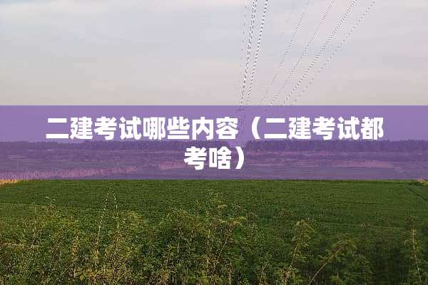 二建考试哪些内容（二建考试都考啥）