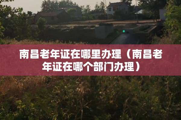 南昌老年证在哪里办理(南昌老年证在哪个部门办理) 南昌老年证在哪里办理(南昌老年证在哪个部门办理)